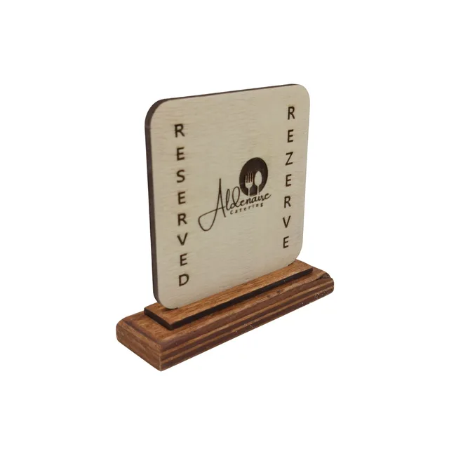 📌✨ Kare Rezerve / Reserved Panosu – 10×10 cm | Ayaklı Lüks Dekoratif – Fotoğraf 1