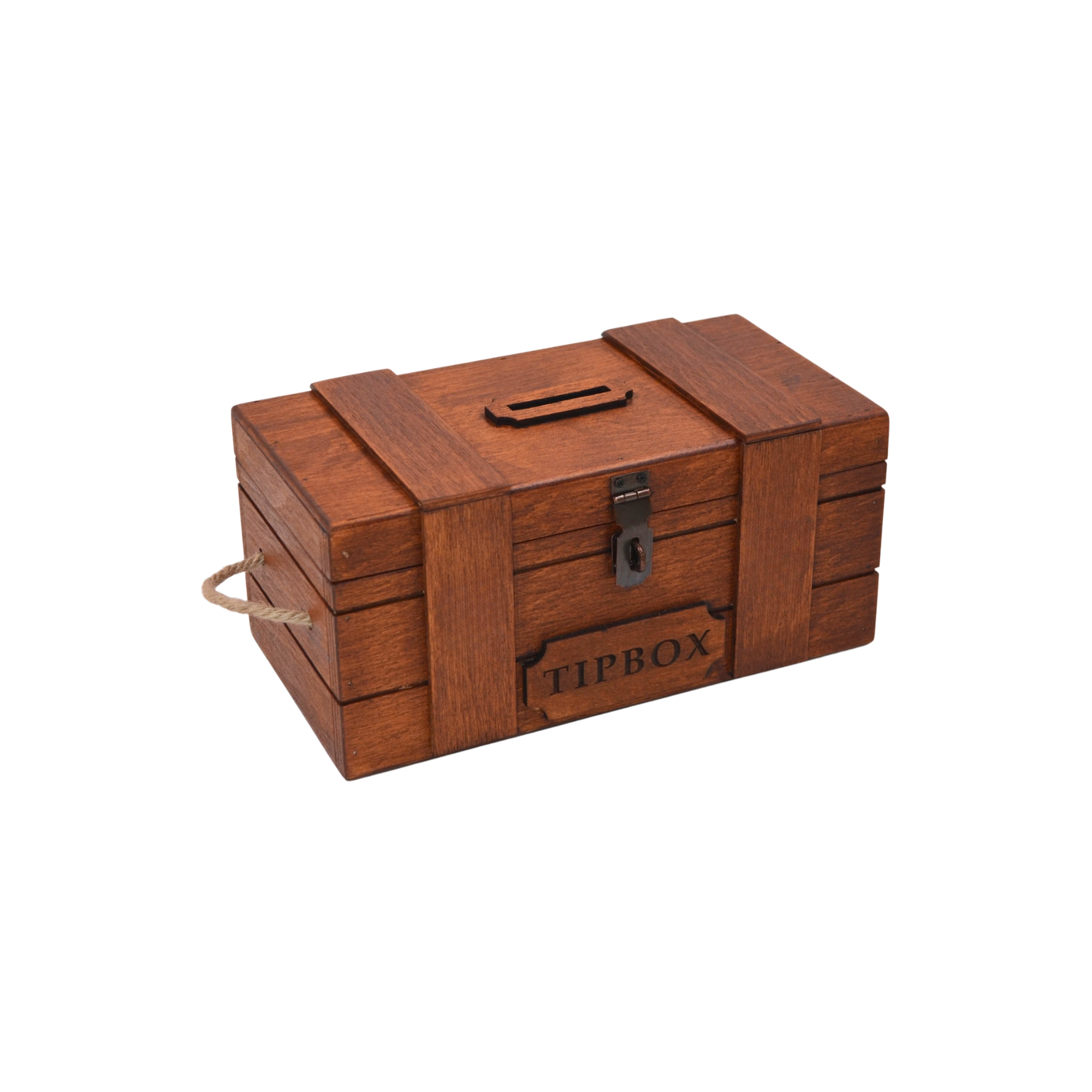 Ahşap Tipbox Tütün Rengi Kilitli Kutu 27x14x12