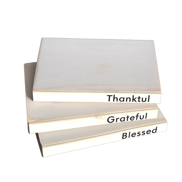 📚✨ Rustik Ahşap Dekoratif Kitap Seti – Thankful, Grateful, Blessed | El Yapımı – Fotoğraf 1