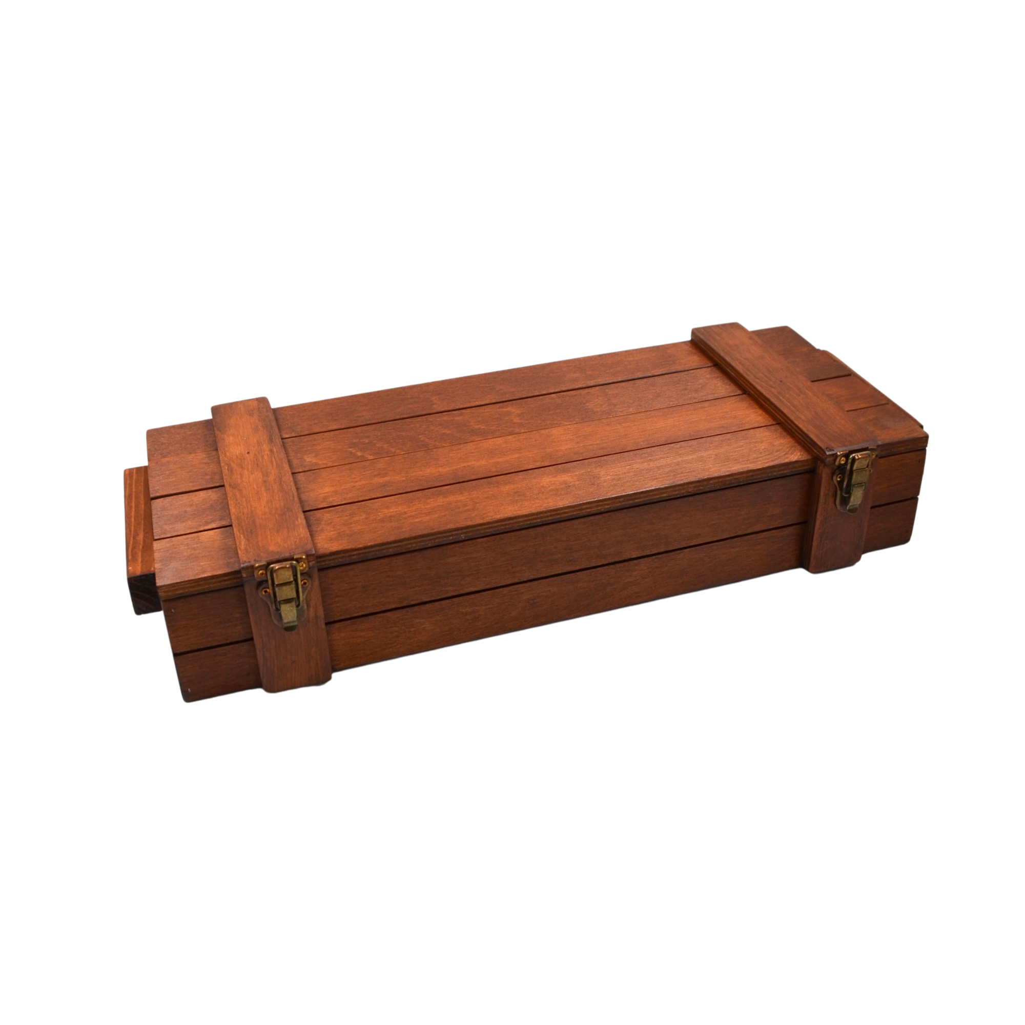 Retro Mühimmat Sandığı Tasarımlı Ahşap Kutu 40x20x9 cm El Yapımı Çok Amaçlı