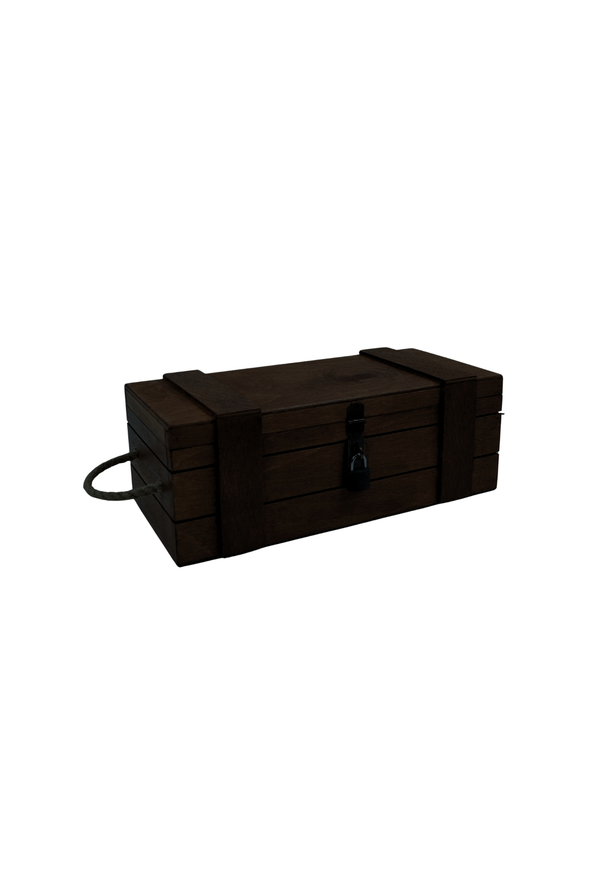 Kayın Ahşap Siyah Asma Kilitli Büyük Kutu – 34cm X 16cm (YÜKSEKLİK 12CM)