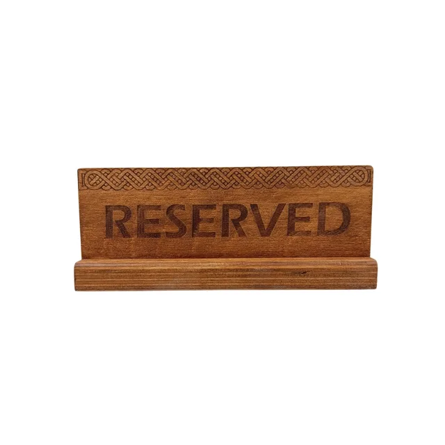 6 Adet Kayın Çift Dilli Ahşap Rezerv Tabelası Rezerve / Reserved – Fotoğraf 1
