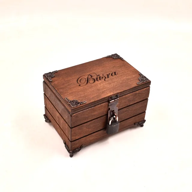 Rustik Mini Ahşap Kutu 15x10 cm İsme Özel – Fotoğraf 1